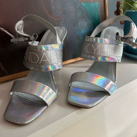 Kendall & Kylie Iridescent Silver Sandals 8.5 - Picture 11 of 16